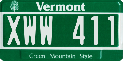 VT license plate XWW411