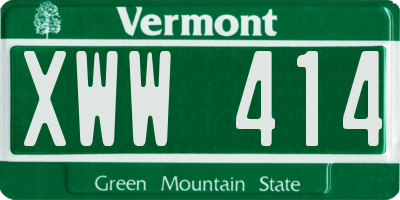 VT license plate XWW414