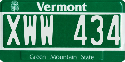 VT license plate XWW434
