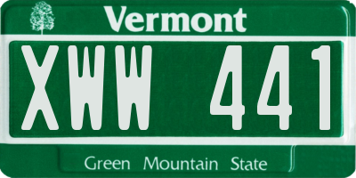 VT license plate XWW441