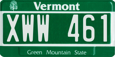 VT license plate XWW461