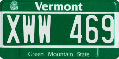 VT license plate XWW469