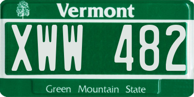 VT license plate XWW482
