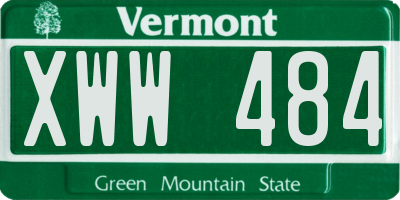VT license plate XWW484