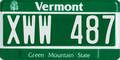 VT license plate XWW487