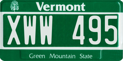 VT license plate XWW495