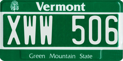 VT license plate XWW506