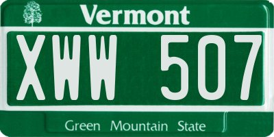 VT license plate XWW507