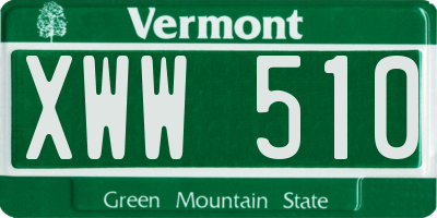 VT license plate XWW510