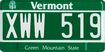 VT license plate XWW519