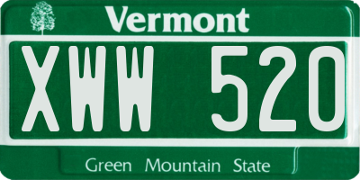 VT license plate XWW520