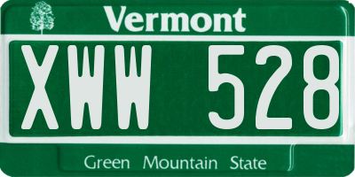 VT license plate XWW528