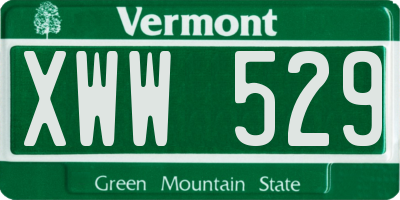 VT license plate XWW529