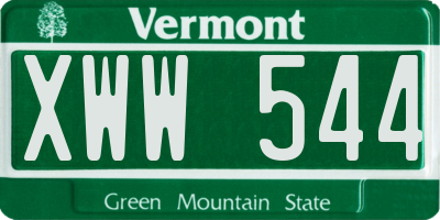 VT license plate XWW544