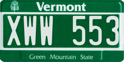 VT license plate XWW553