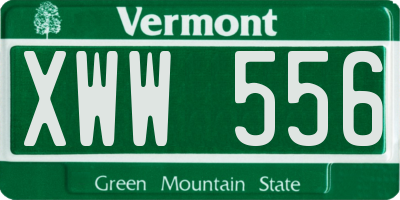 VT license plate XWW556