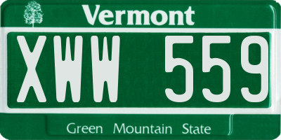 VT license plate XWW559
