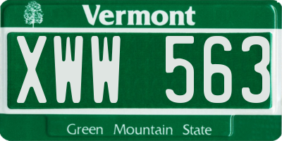 VT license plate XWW563