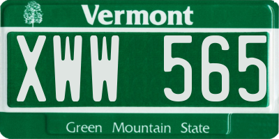 VT license plate XWW565
