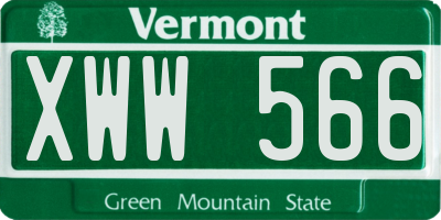 VT license plate XWW566
