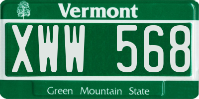VT license plate XWW568