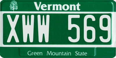 VT license plate XWW569