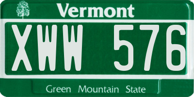 VT license plate XWW576