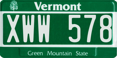VT license plate XWW578