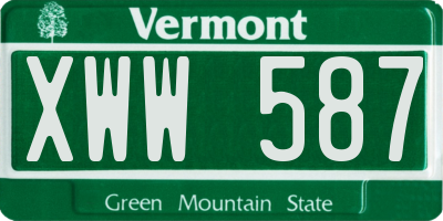 VT license plate XWW587