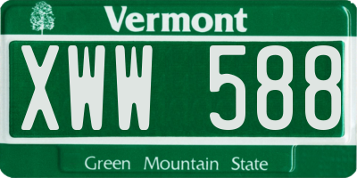 VT license plate XWW588