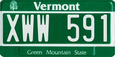 VT license plate XWW591