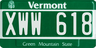 VT license plate XWW618