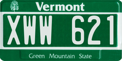 VT license plate XWW621