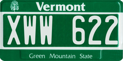 VT license plate XWW622
