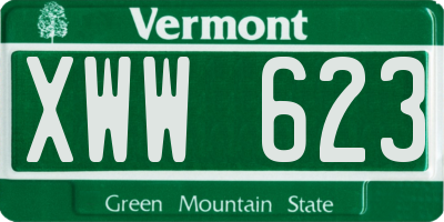VT license plate XWW623