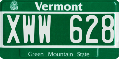 VT license plate XWW628