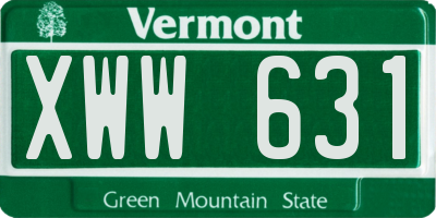 VT license plate XWW631