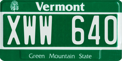 VT license plate XWW640