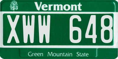 VT license plate XWW648