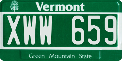 VT license plate XWW659
