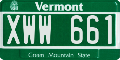 VT license plate XWW661