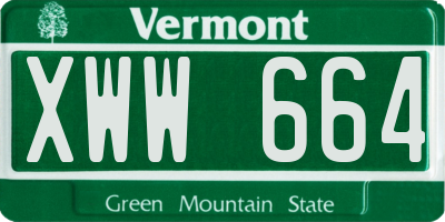 VT license plate XWW664