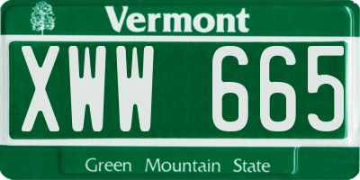 VT license plate XWW665