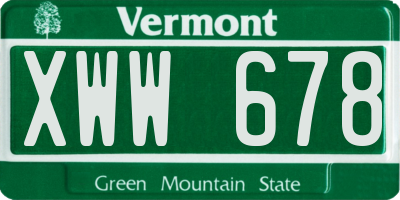 VT license plate XWW678
