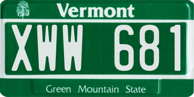 VT license plate XWW681