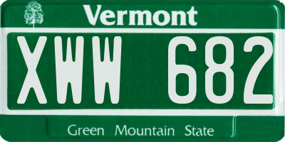 VT license plate XWW682