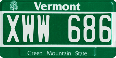 VT license plate XWW686