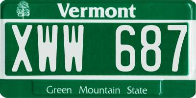 VT license plate XWW687