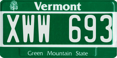 VT license plate XWW693