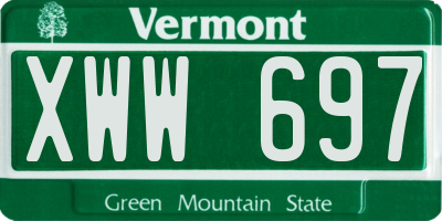 VT license plate XWW697
